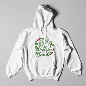 Hoodie with Bosa Colombian goods logo.
