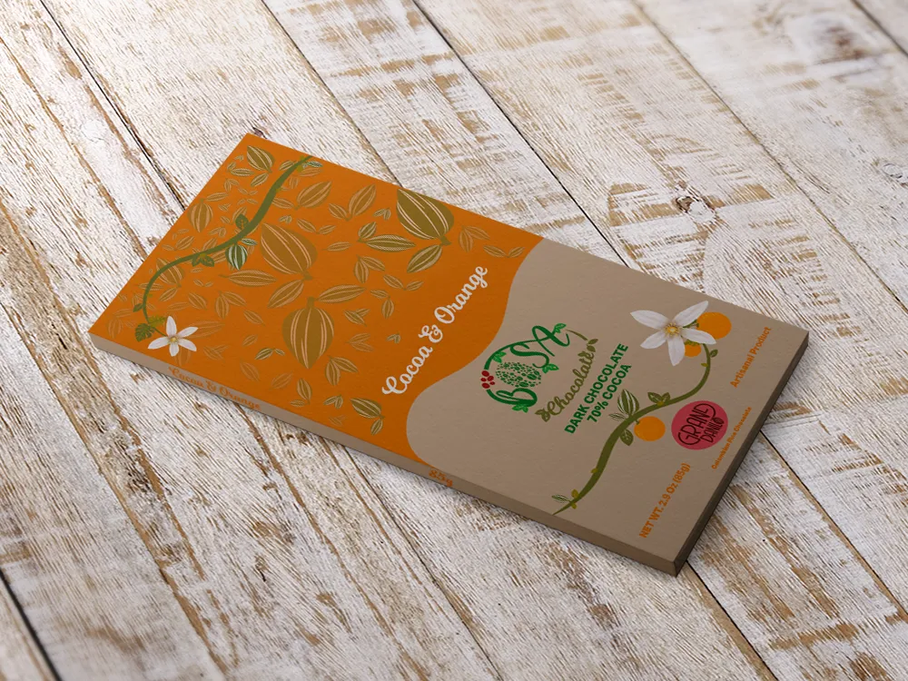 COCOA & ORANGE - DARK CHOCOLATE 70% COCOA (85G) - Image 2