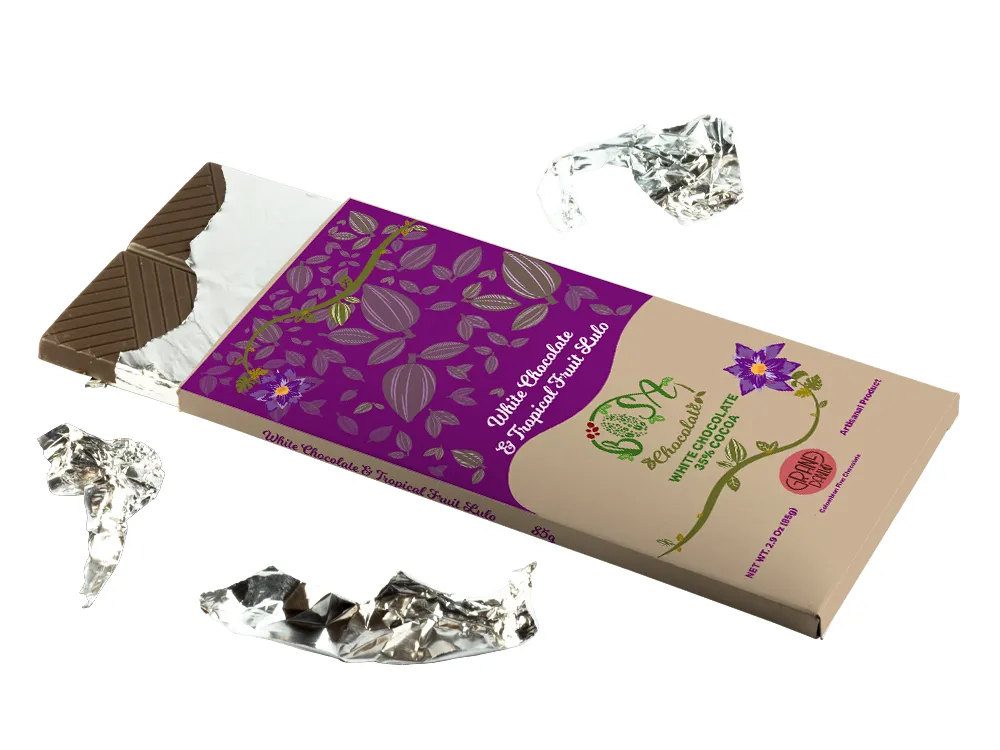 COCOA & TROPICAL FRUIT LULO - WHITE CHOCOLATE 35% COCOA (85G) - Image 2