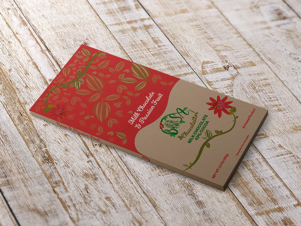 COCOA & PASSION FRUIT -MILK CHOCOLATE 43% COCOA (85G) - Image 2