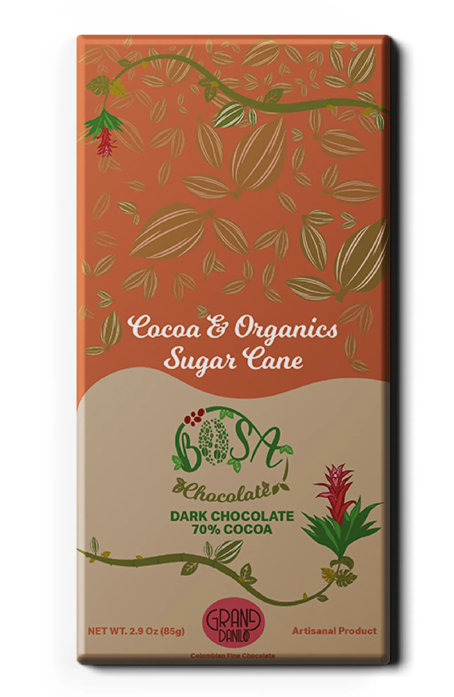 COCOA & ORGANICS SUGAR CANE - DARK CHOCOLATE 70% COCOA (85G)