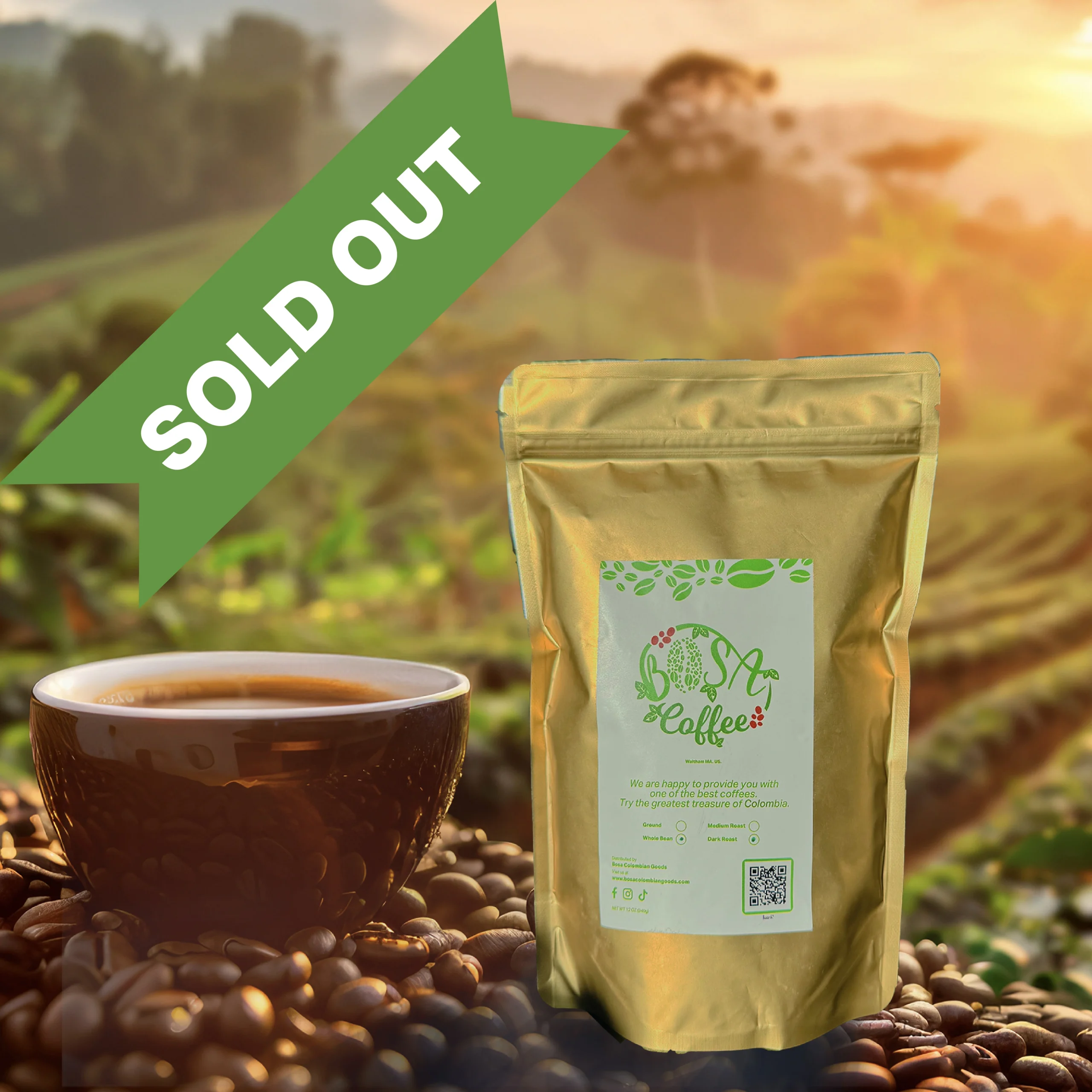 Romos - Whole Bean – Dark Roast 12 oz (340 g).