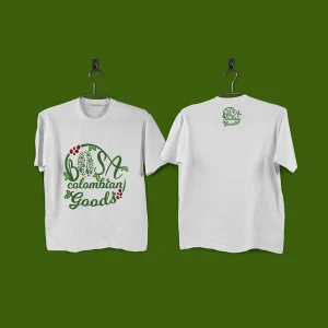 T-shirt white with Bosa Colombian goods logo.